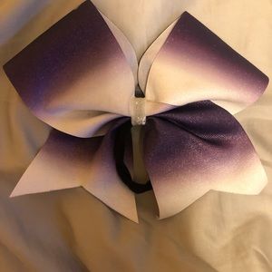 purple ombré sparkly cheer bow